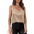 thumbnail image 3 of ZHAOCHENG Camisola de verano sin mangas de satén de seda para mujer con cuello en V, tallas S a 2XL, 3 of 3