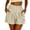 Beige, variant on QIYAGBSA Striped High Waist Pleated Shorts for Women with Pockets Casual Summer (Army Green M)