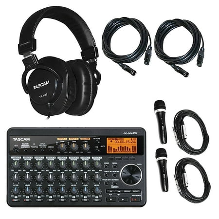 Tascam DP-008EX 8-Track Digital Pocketstudio + (2) EMB Emic700 Dynamic Undirectional Microphones w/ Cables + Tascam TH Series TH-MX2 Studio Headphones + 2 XLR