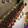 thumbnail image 6 of 14.8 FT Artificial Christmas Garland, 50 Pre-Lit LED Mini String Lights Battery Operated, Xmas Garland for Home Stair Railing Indoor Wedding Party Christmas Decorations (Warm White), 6 of 7