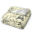 thumbnail image 2 of DouZhe Ultra-Soft Micro Fleece Lightweight Flannel Bed Blanket, Retro Paris Tower Graffiti Print Cozy Warm Throw Blankets, 50"x40", 2 of 7