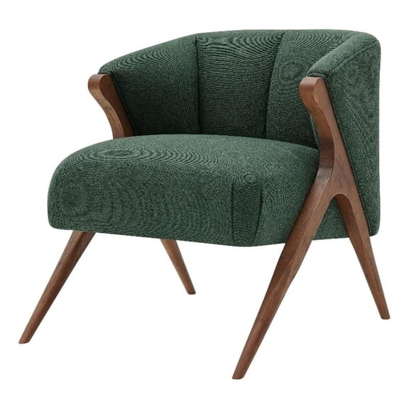 NPD Furniture Florence 20.5" Fabric Accent Chair in Havana Green/Brown