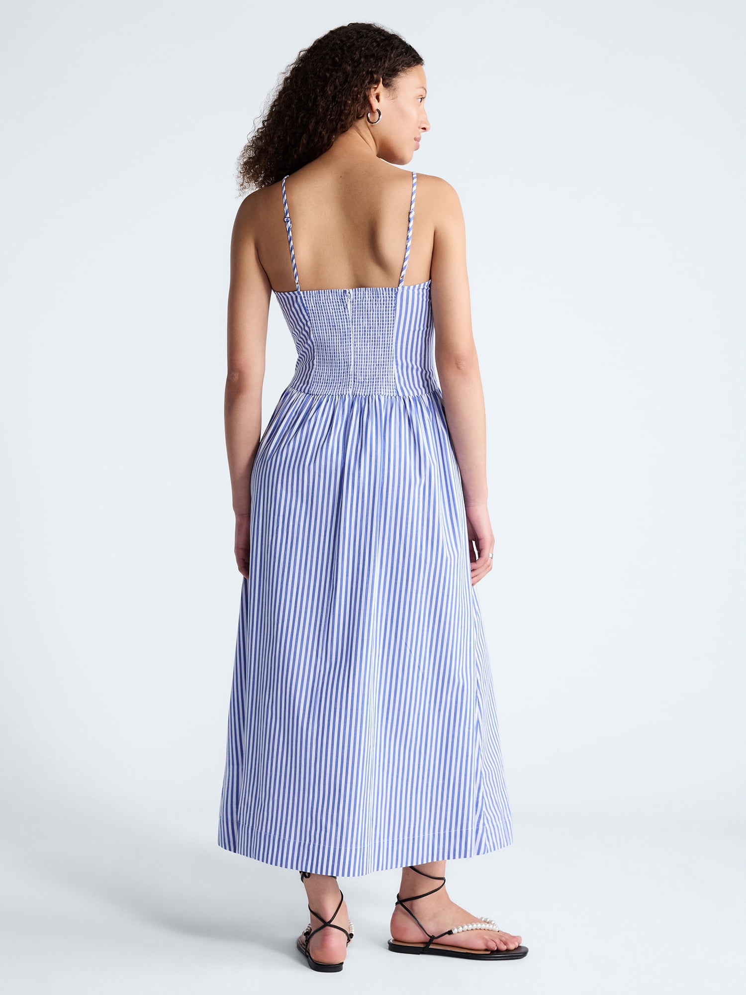 Free Assembly Women's Twist Front Sleeveless Maxi Dress with Drop Waist, Sizes XS-XXL