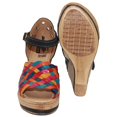 thumbnail image 4 of The Western Shops Womens Leather Mexican Huarache Sandal, Wedge Platform Sandals, 4 of 4