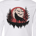 thumbnail image 4 of Inktastic Wolf Howling at the Moon Long Sleeve Youth T-Shirt, 4 of 5