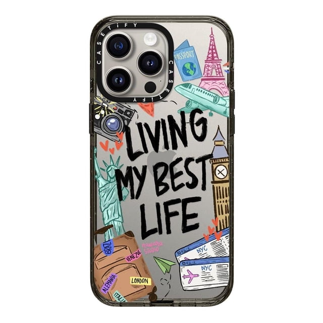 Funda para teléfono: Tify Impact para iPhone 15 Pro Max, color negro transparente