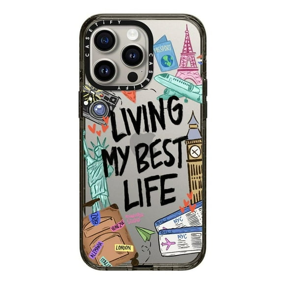 Funda para teléfono: Tify Impact para iPhone 15 Pro Max, color negro transparente