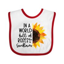 Inktastic Summer in a World Full of Roses Be a Sunflower Boys or Girls Baby Bib