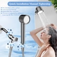 thumbnail image 5 of Filtered Shower Head with Handheld, High Pressure Shower Heads with 3 Spray, Showerhead with Filters Hand held for Hard Water, Remove Chlorine, Reduces Dry Itchy Skin, Gray, 5 of 7
