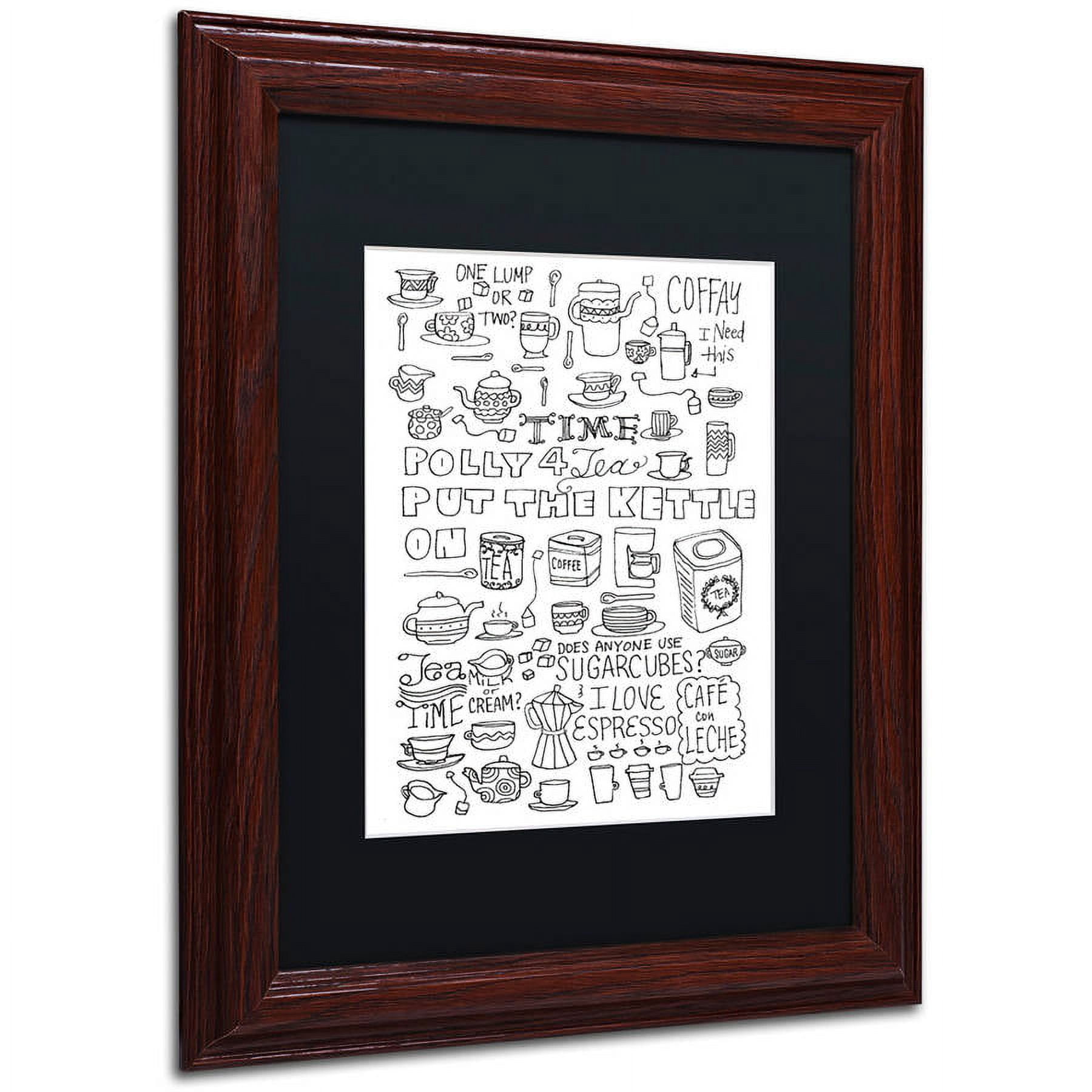 "Put The Kettle On" Canvas Art by Elizabeth Caldwell, Black Matte, Wood Frame