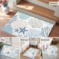 thumbnail image 6 of Coastal 2'x3' Washable Rug, Summer Beach Nautical Coral Starfish Non-Slip Soft Doormat Area Rugs for Entrance Bathroom Bedsides, Carpet for Kitchen Bedroom, Entryway Floor Mat, 6 of 9