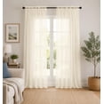 thumbnail image 2 of OVZME Cream Sheer Curtains 108" Extra Long 2 Panels Set for Living Room & Bedroom, Premium Lightweight Voile Sheer Drapes with Rod Pocket - Each Panel 59" Wide x 108" Length, Cream, 2 of 9