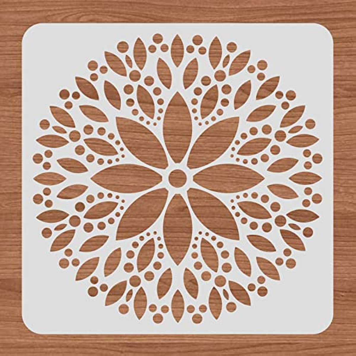 4 Pack 12x12 Inch Mandala Stencils, Large Reusable Stencils for Crafts -  Laser Cut Painting Template - Drawing Stencil for Floor, Wall, Tile,  Fabric