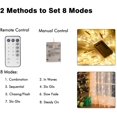 thumbnail image 3 of LED Curtain String Lights, Outdoor Waterproof Lights Remote Control 8 Lighting Modes with AC Power Adapter for Bedroom Living Room Party Wedding Decoration, 300PCS LED - Warm White, 3 of 8