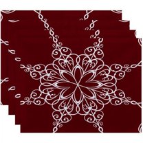 Simply Daisy 18" x 14" Snowflake Geometric Print Placemats, Set of 4