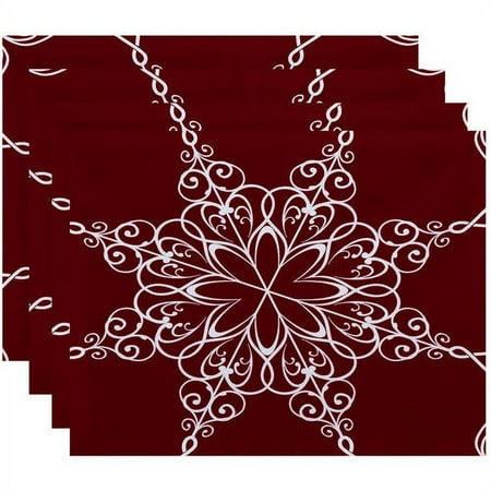 

Simply Daisy 18 x 14 Snowflake Geometric Print Placemats Set of 4