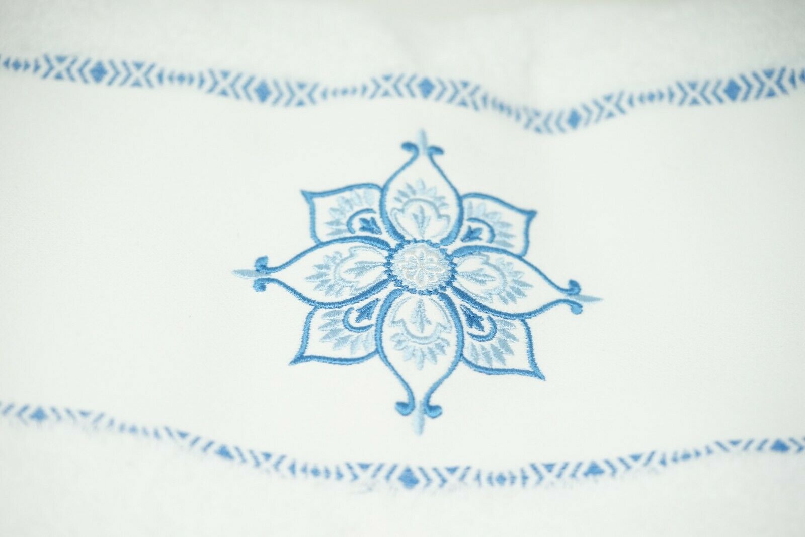 Avanti Portico 100% Cotton Made in Turkey Flower Bath Towel with Tassels - White - image 3 of 3