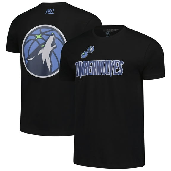 Unisex FISLL Black Minnesota Timberwolves Oversize Logo T-Shirt