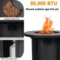 thumbnail image 4 of 32" Propane Gas Fire Pit Table, 50000 BTU Round Steel Fire Pit for Outside Patio Deck Garden Courtyard, 4 of 7