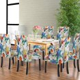 thumbnail image 2 of Watercolor Dining Chair Cover White Lotus Flower Floral Botanical Flower Wildflower Set of 6 Stretch Removable Washable Slipcovers for Dining Room Hotel Kitchen, 2 of 5