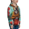 thumbnail image 3 of Haiem Meditating French Bulldog Pattern Boys Hoodie, Youth Pullover Hooded Sweatshirt, Kangaroo Pocket Hoodie for Kids Girls -Small, 3 of 6