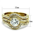 thumbnail image 2 of IP Gold(Ion Plating) Stainless Steel Ring with AAA Grade CZ in Clear for Women Clear Stone Color Style TK2742 Size 5, 2 of 5