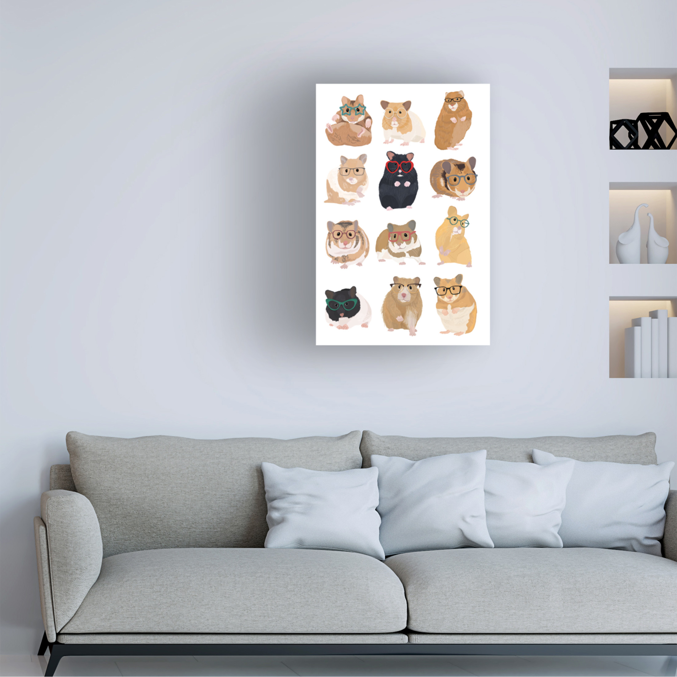 Trademark Fine Art Hanna Melin A1 Hamsters In Glasses Canvas Wall Art