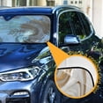 thumbnail image 3 of Foldable Car Windshield Sunshade UV Sun Visor Protector Blocks UV Rays Keeps Vehicle Cool 57x31.5 Inch Gold and White Marble, 3 of 7