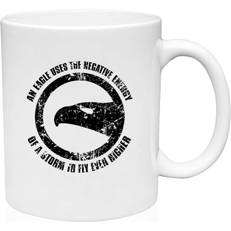 

11 oz Coffee Mug An Eagle uses Negative Energy of a storm to fly White Coffee Mug Funny Gift Cup