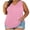 Pink, variant on Summer Tops for Women Plus Size V-Neck Sleeveless Solid Color Loose Pull-On Pullover Pink XXL