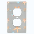 thumbnail image 2 of Metal Light Switch Wall Plate Outlet Cover (Colorful Flower Vintage Gray - Single Duplex), 2 of 2