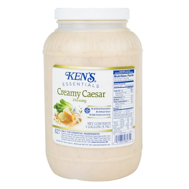 Ken's Foods Essentials 1 Gallon Creamy Caesar Dressing - 4/Case