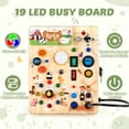thumbnail image 2 of Juguete Montessori Busy Board Joyreal de madera con luz LED para niños pequeños, 2 of 7