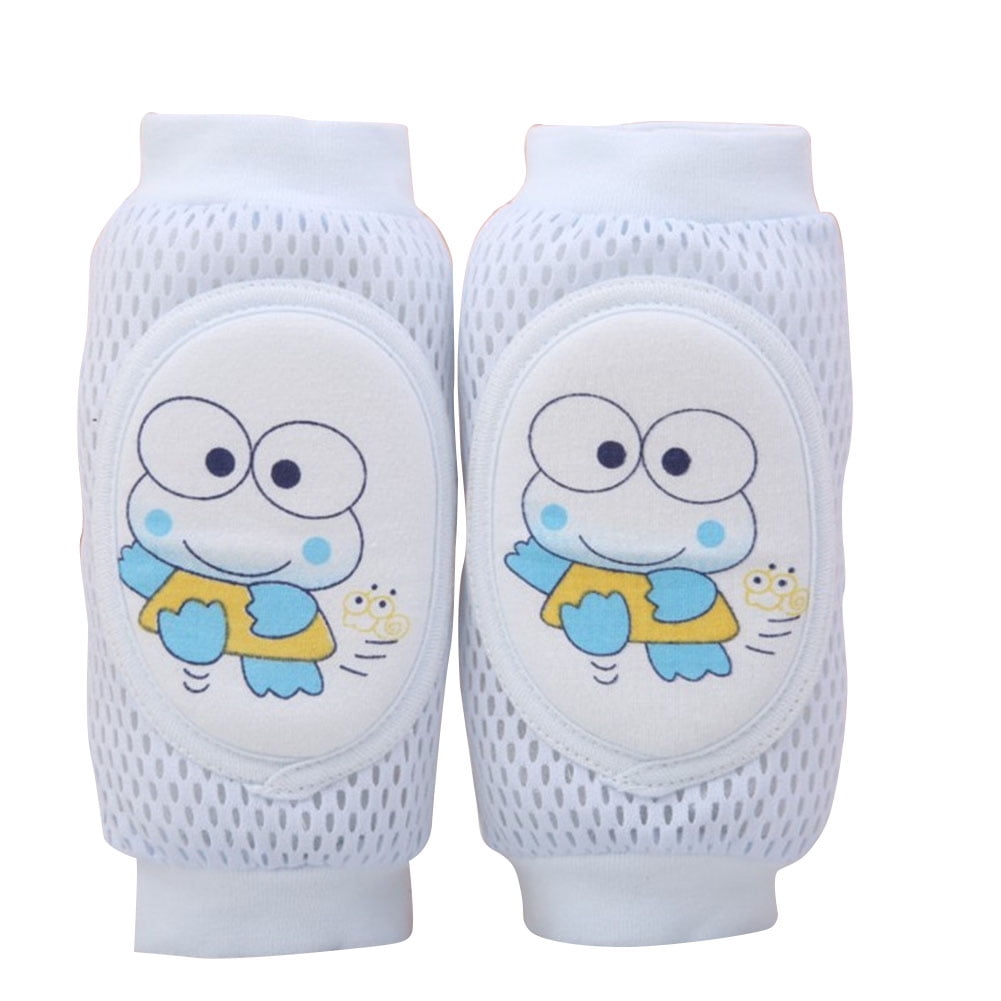 BeesClover Children Knee Pads Baby Breathable Mesh Sponge Crawling Shatter-resistant Elbow Protective Gear blue 0-6 years old 