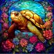 thumbnail image 1 of Kit de pintura por números sobre lienzo, arte al óleo artesanal, imagen de tortuga, decoración de pared del hogar, 40 X 40cm, 1 of 9