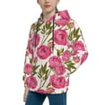 thumbnail image 2 of Pofeuu Rose Flowers Print Kids Pullover Hoodies Warm Thick Hooded Sweatshirt with Packet for Boys Girls-Small, 2 of 6