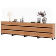thumbnail image 4 of WAMPAT Modern TV Stand for TVs up to 120 inch, Entertainment Center TV Console with 12 Drawers and Metal Base, Media Console for Living Room, Bedroom,Mocha, 4 of 8