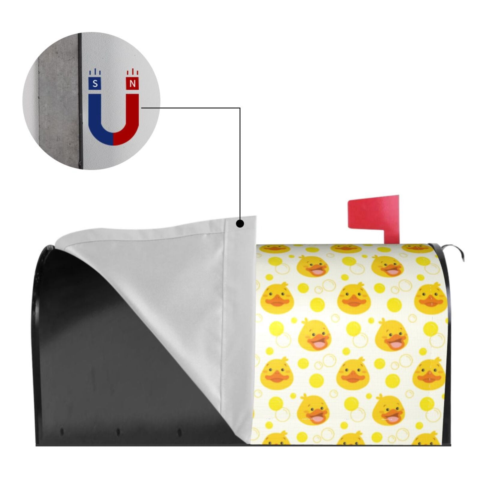 Logiee Ducky Cartoon Print Post Letter Box Wrap Decor, Mailbox Cover Suitable for Standard Mailbox and Large Size Mailbox,Outdoor Yard Decoration-21x18 in