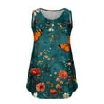 thumbnail image 3 of Teissuly Womens Tank Summer Printing Sleeveless Flared Trendy Casual Blouse Button Tunic Shirt Tops, 3 of 4