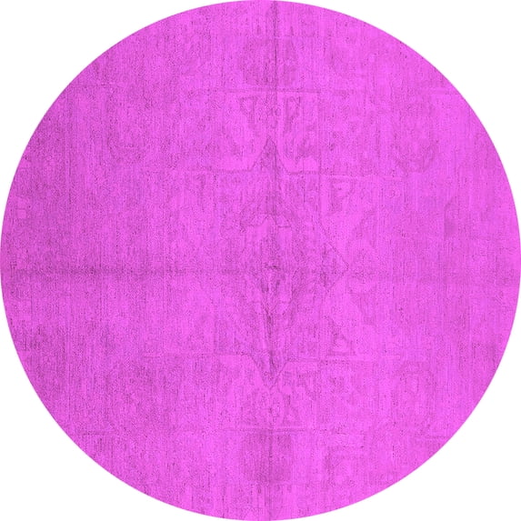 Ahgly Company Indoor Round Oriental Pink Industrial Area Rugs, 3' Round