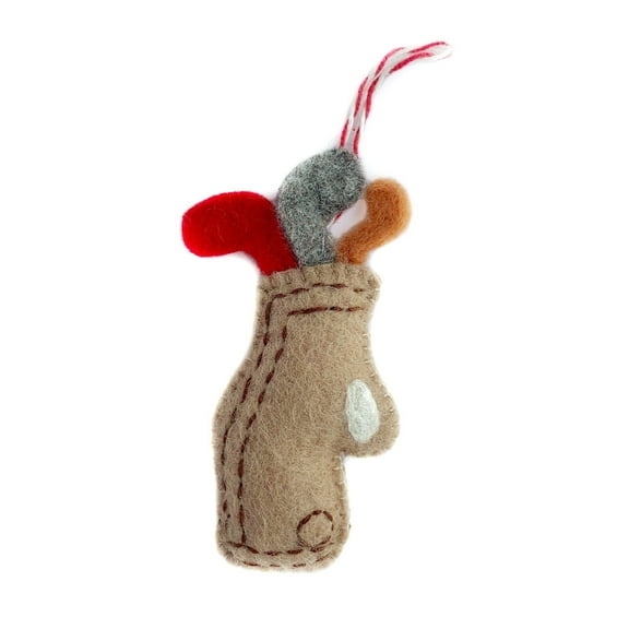 Golf Bag Ornament - Felt Wool Fair Trade Handmade Christmas Nepal