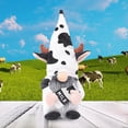 thumbnail image 3 of SPRING PARK 2Pcs Cow Swedish Gnomes Gift with Milk Bottle Nodic Plush Dairy Cattle Handmade Tiered Tray Dolls Black and White Farm Home Decoration, 3 of 7