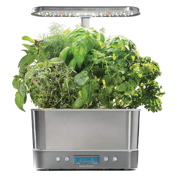AeroGarden In-Home Garden Harvest Elite LED Grow Light System, Stainless Steel
