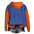 thumbnail image 6 of yoeyez Halloween Hoodies for Women Pumpkin Raglan Sleeve Hooded Sweatshirts Color Block Fall Fashion Pullover Tops Blue,XXL, 6 of 6