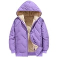thumbnail image 2 of EnJoCho Kids Fleec𝖾 Jacket Boys Girls Unisex Zip Up Hooded Sher𝗉a Lined Winter Warm Hoodie Sweatshirt Pullover Jacket Thermal Insulated Cold Weather Outdoor Activewear Fleec𝖾 Lined Jacket, 2 of 4