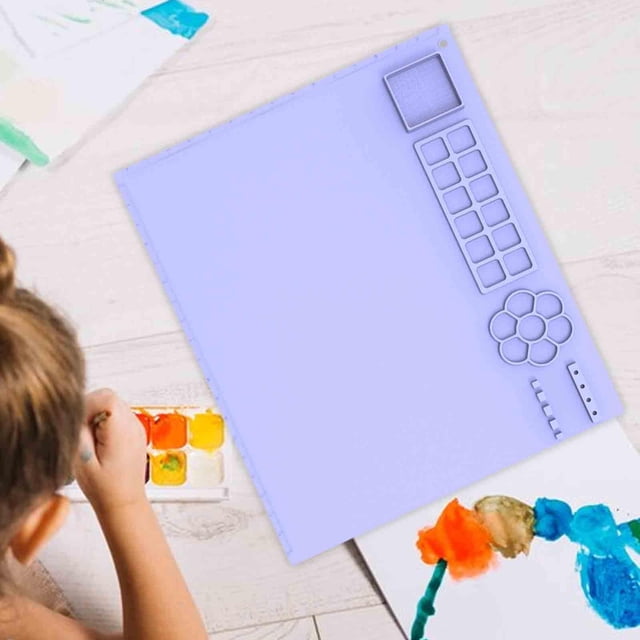 Tapete artesanal de silicona para niños, tapete de artista de silicona, tapete de pintura de silicona multifuncional portátil para dibujo de fundición Púrpura