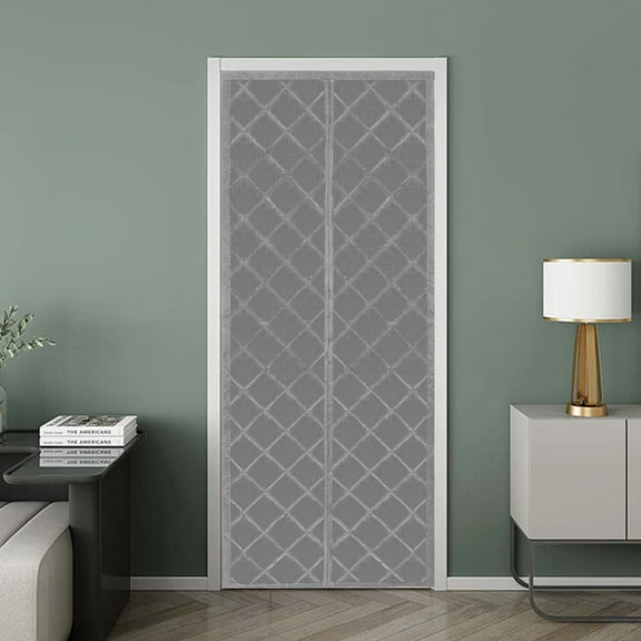 Magnetic Thermal Insulated Door Curtain Rectangular Door Insulation Curtain Center Opening Doorway Curtain Waterproof PVC Door Covers for 32 * 80 inch Doors