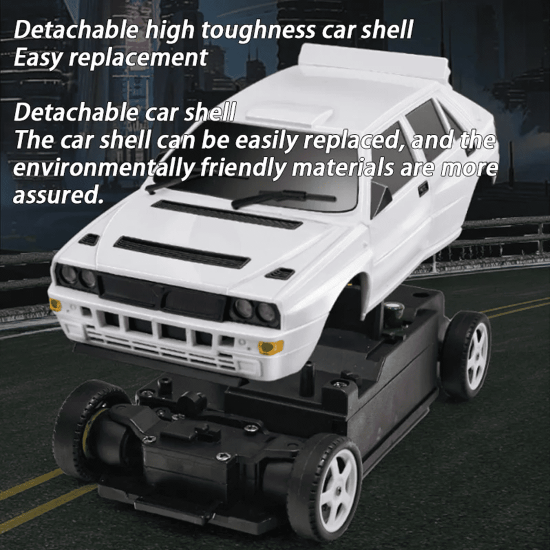 LD2803 RC Drift Car with LED Lights, 1:28 Full Proportional 4WD Drift Remote Control Car Model, 10KM/H RC Racing Vehicle for Adults