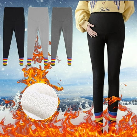 

Tejiojio Maternity/Labor/Nursing Clothing Clearance Winter Maternity Leggings Plush Thickened Underlay Pants Over The Belly High Waist Pregnancy Pants
