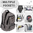 thumbnail image 3 of Pzuqiu Leopard Print Bow School Backpack for Girls 4 Piece 17 Inch Large Capacity Bookbag with Lunch Box Pencil Case Water Bottle Holder Lightweight Breathable Schoolbag for Middle School, 3 of 7